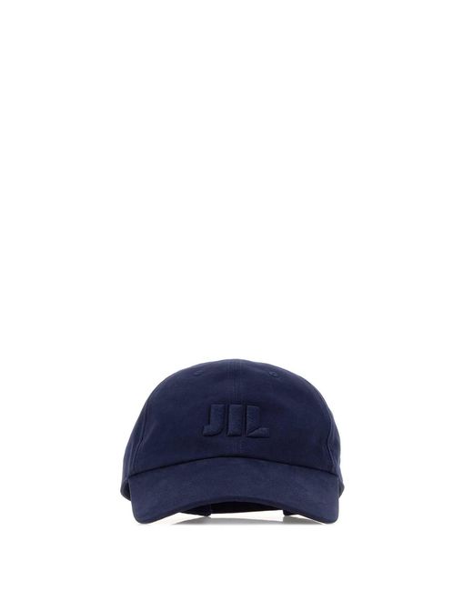 Jil Sander Blue Logo Textured Baseball Hat for men