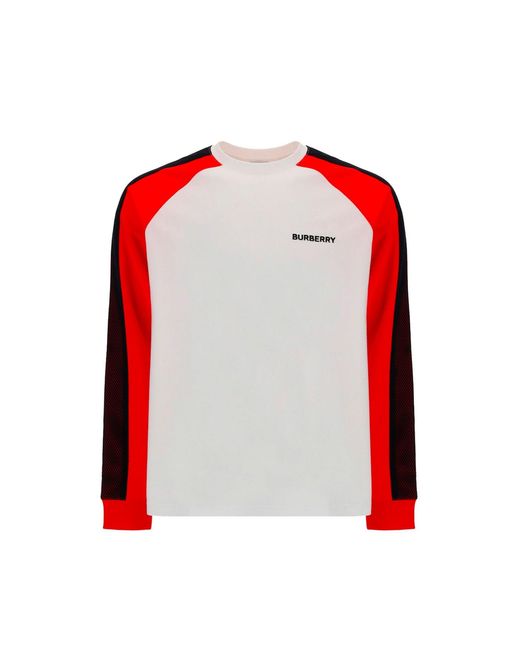 Burberry Logo Long Sleeved T-Shirt in Red für Herren