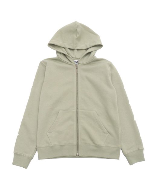 Golden Goose Deluxe Brand Green Star/ Girl's Zipped Sweatshirt Hoodie/ Kangaroo Pocket/ Glitter Multistar Printed