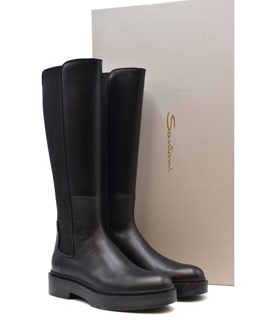 Santoni Black Boots