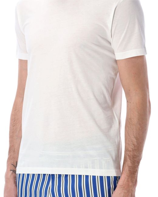 Tom Ford Blue Crew-Neck Short-Sleeve T-Shirt