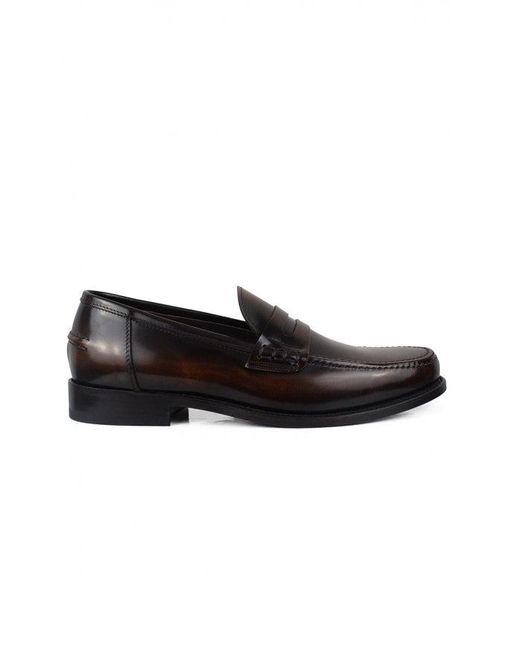 ALBERTO Black Leder -Slipper Schuhe