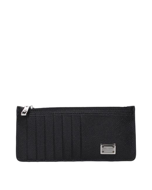 Dolce & Gabbana Black Leather Card Holder
