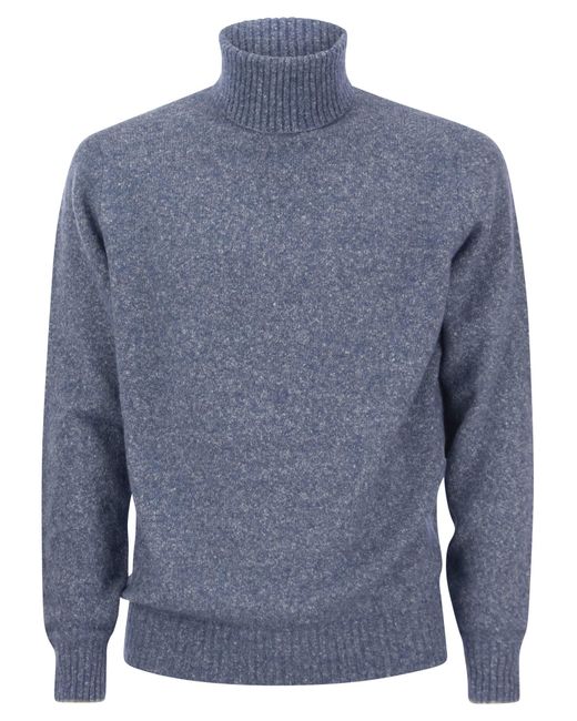 Suéter Turtleneck en alpaca, algodón y lana Brunello Cucinelli de hombre de color Blue