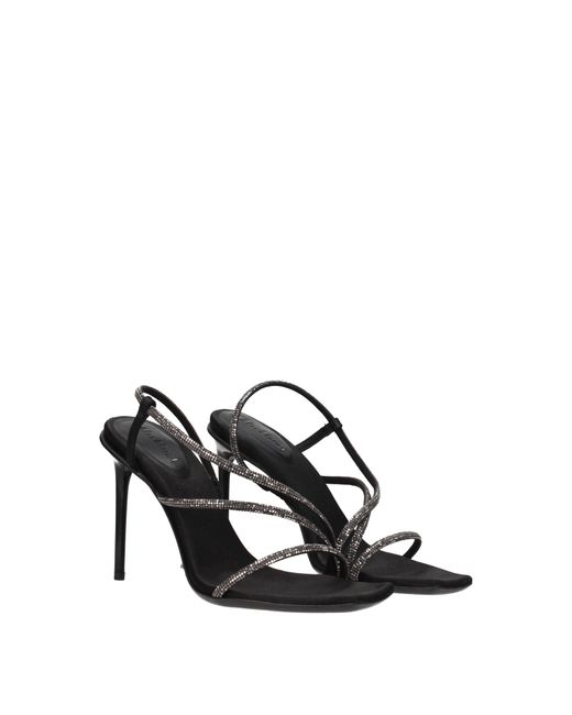 Max Mara Black Stark Leather Sandals