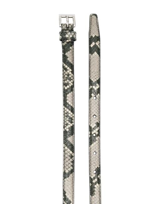 Prada Black Snake-Print Square-Buckle Belt
