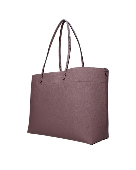 Fendi Purple Shoulder Bag Roll/ Leather