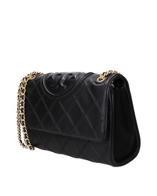 Tory Burch Black Fleming Leather Shoulder Bag