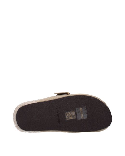 Tory Burch Natural Slippers & Hooves Mellow Suede/Hazelnut