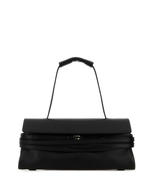 Moschino Black Nappa Leather Shoulder Bag