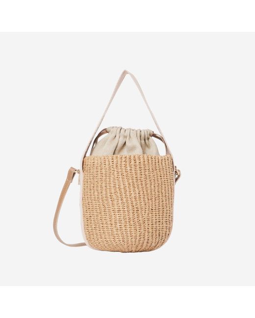 Chloé Natural Woody Rafia Beuteltasche