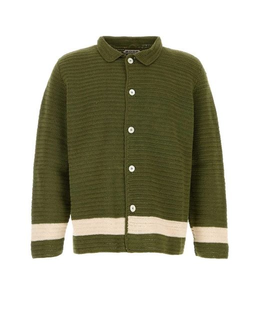 Bode Green Crochet Marsh Shirt for men