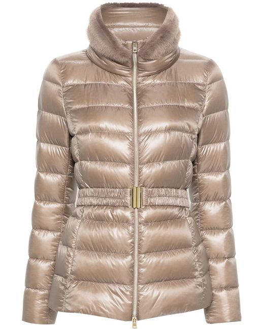 Herno Natural 'Claudia' Down Jacket With Belt