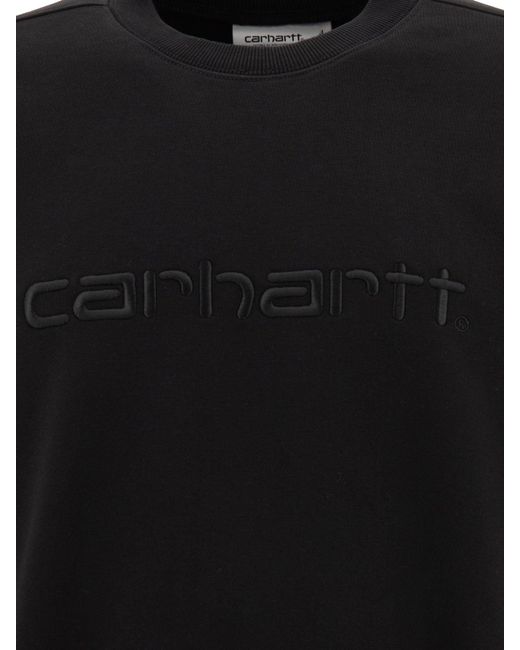 Carhartt Black Sweatshirt With Embroidered Logo for men