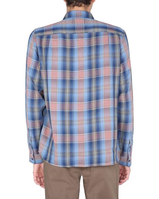 YMC Blue "Curtis" Shirt for men
