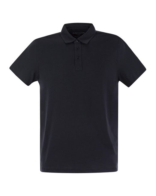 Short Shorted Polo Shirt a Lyocell di Majestic in Black