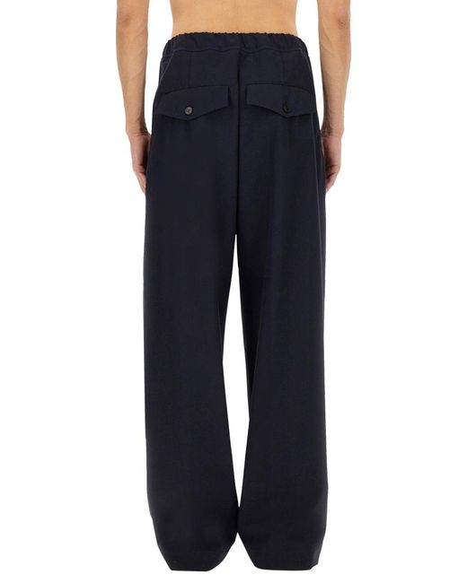 Dries Van Noten Blue Cotton Pants for men