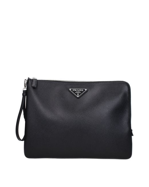 Prada Black Clutch Leather for men