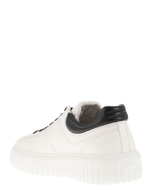 Hogan White H Stripes Sneakers for men