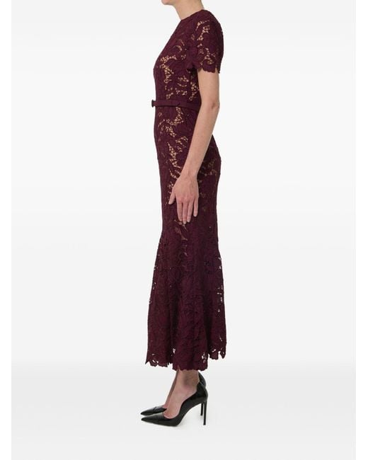 Self-Portrait Purple Lace Long Dress