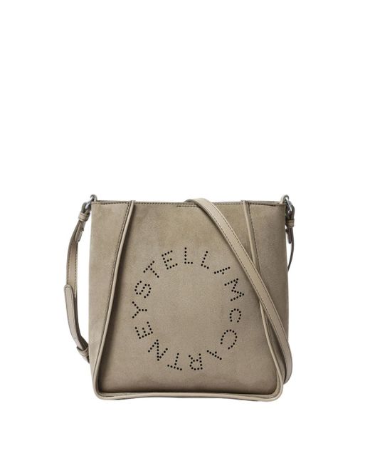 Stella McCartney Alter Suede Schoudertas Met Leidingsdetails in het Gray
