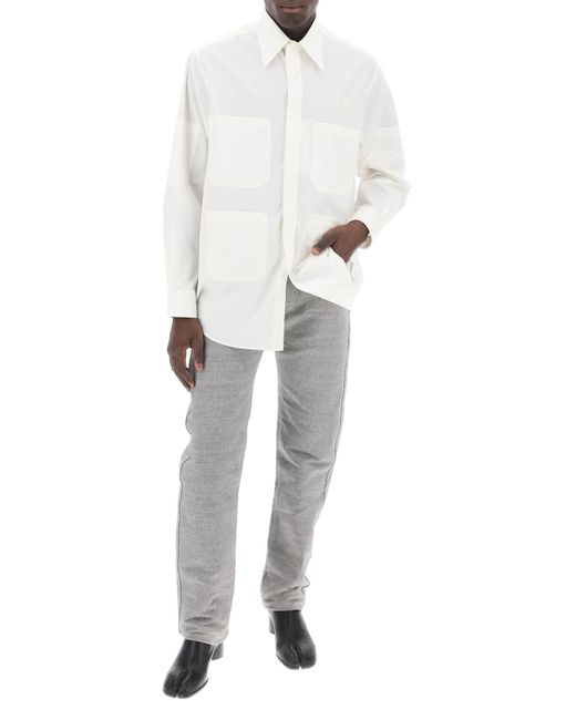 Cinco pantalones de bolsillo en Mlienzo de efecto de élgido Maison Margiela de hombre de color Gray