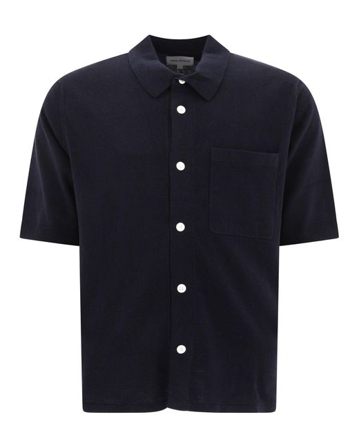 Norse Projects Blue "Rollo" Knit Shirt for men