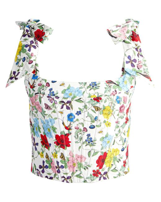 Alice + Olivia White Clara Oberteil mit Schleifenriemen