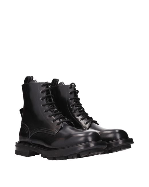 McQueen Black Stivaletti Uomo Pelle Nero for men