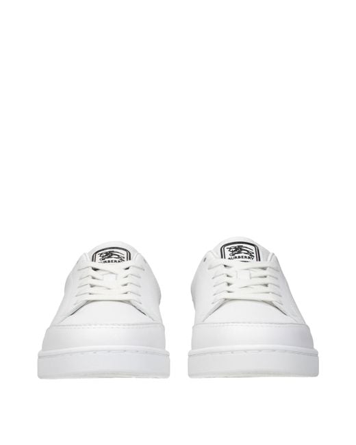 Burberry White Sneakers Leather/Sand