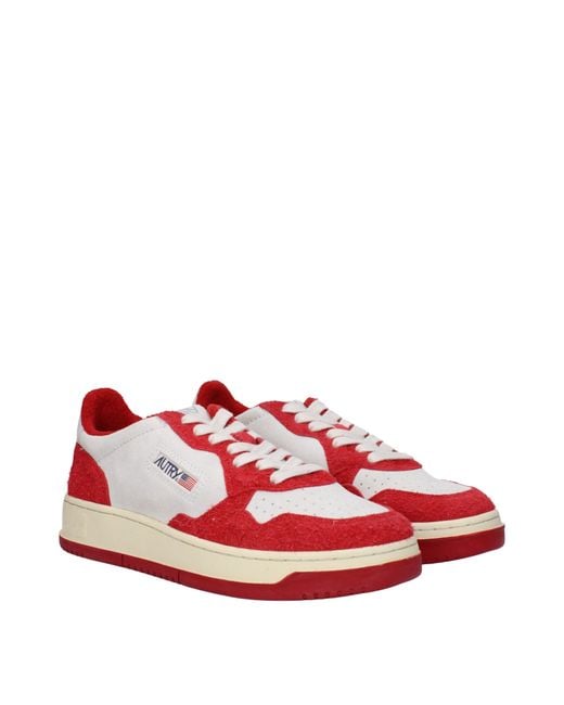 Autry Red Sneakers Uomo Camoscio Rosso/Grigio Chiaro for men
