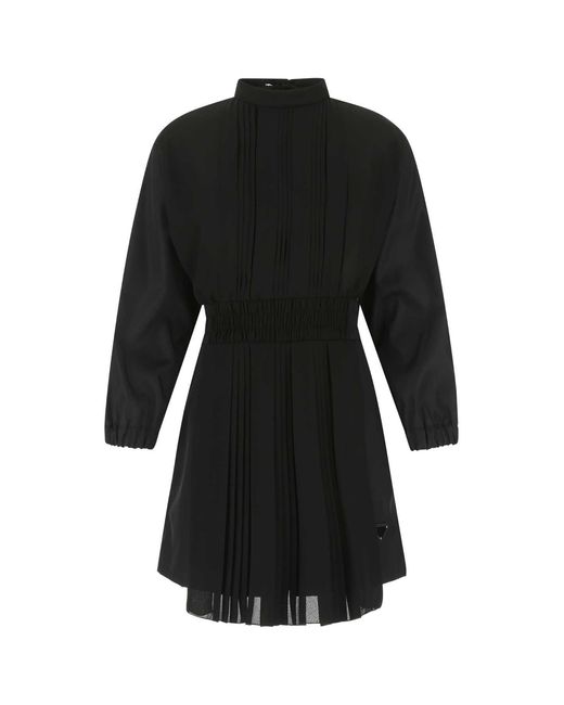 Prada Black Re-Nylon And Crepe Jumpsuit