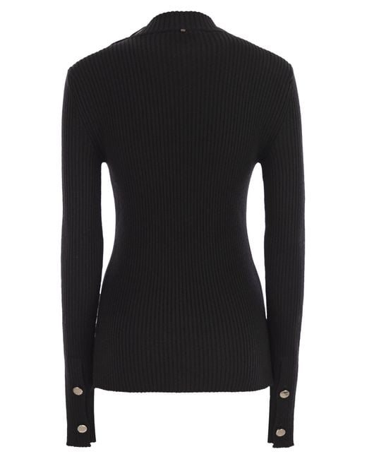 Sportmax Black Renania Fitted Jumper With Buttons