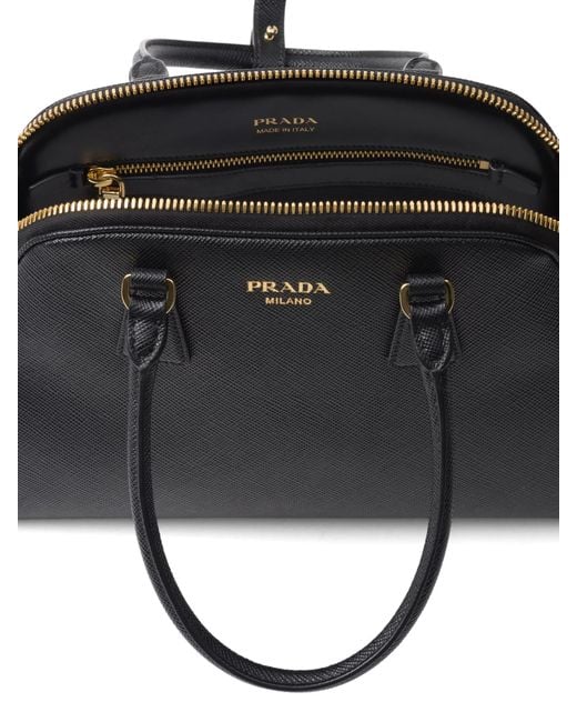 Prada Black Medium Saffiano Leather Tote Bag