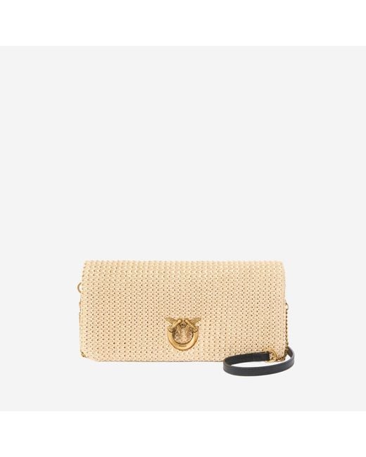 Pinko Natural Shoulder Bag Raffia