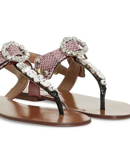 Dolce & Gabbana Lederen Sandalen in het Brown