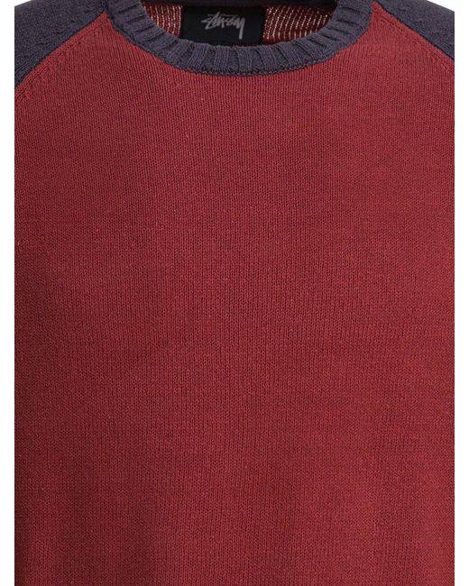 Stussy Colorblocked Raglan Crew in Red for Men | Lyst UK