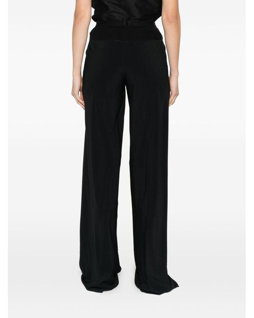 Rick Owens Black Bias Pantaloni Wide-Leg Trousers