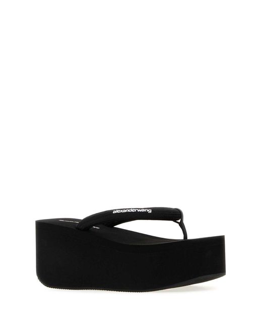Alexander Wang Black Logo Jenna Sandals