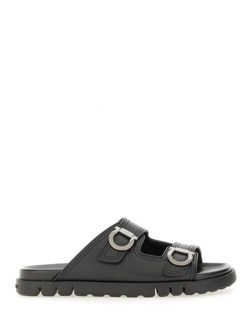 Ferragamo Doppelgurt Sandale in Black für Herren