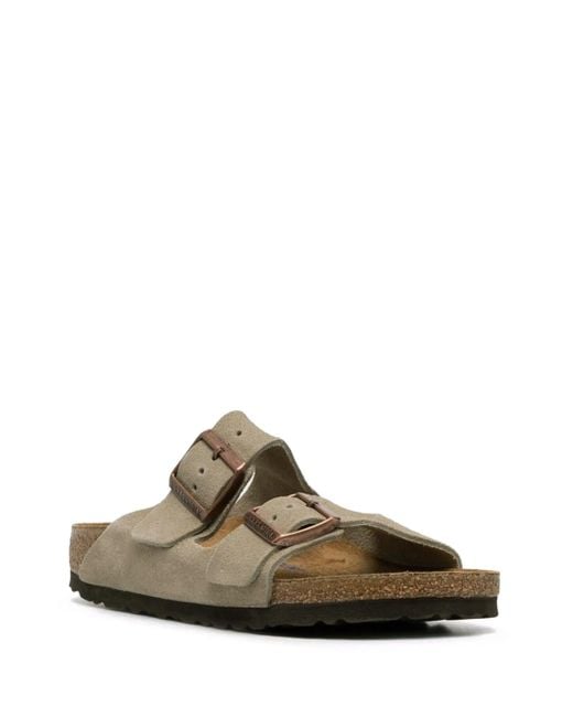 Birkenstock Green Arizona Sfb Taupe, Suede Leather