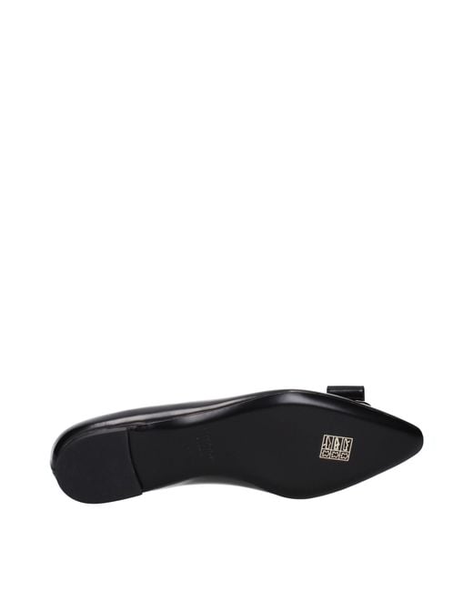 Ferragamo Black Zea Ballet Flats Leather