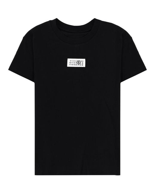 MM6 by Maison Margiela Black Numeric Cotton T-Shirt