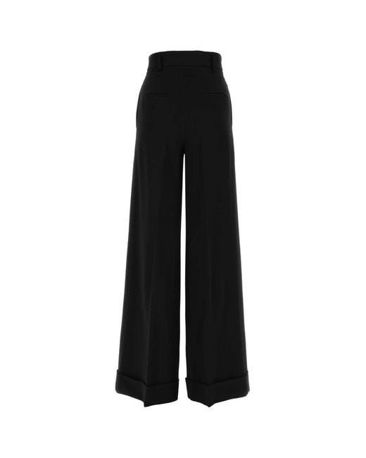 Moschino Black Crepe Wide-Leg Pant