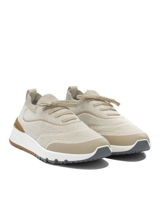 Brunello Cucinelli White Low Sneakers for men