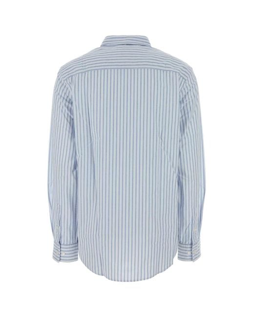 Calvin Klein Blue Embroidered Stretch Oxford Shirt