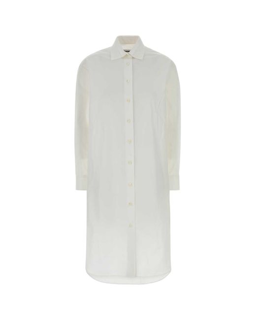 Jil Sander White Poplin Shirt Dress
