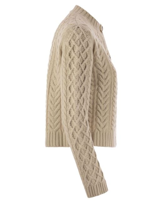 Weekend by Maxmara Natural Abito Plaited Wool Cardigan