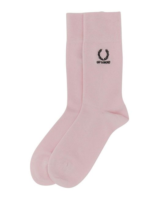 Fred Perry Pink Socks With Logo Embroidery