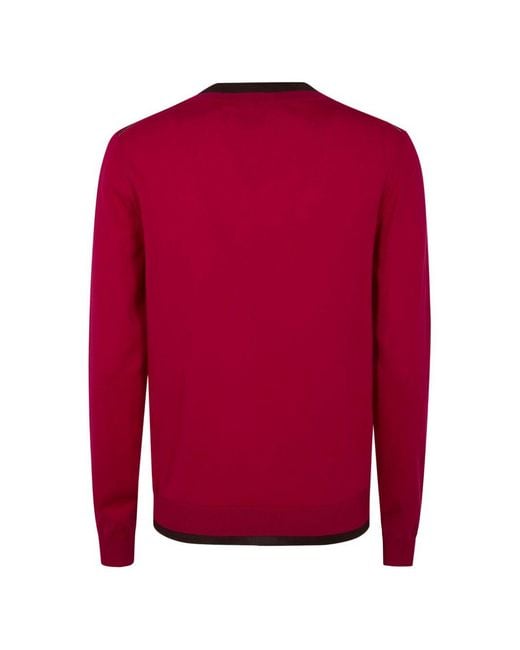 Paul Smith Red V Neck Cardigan